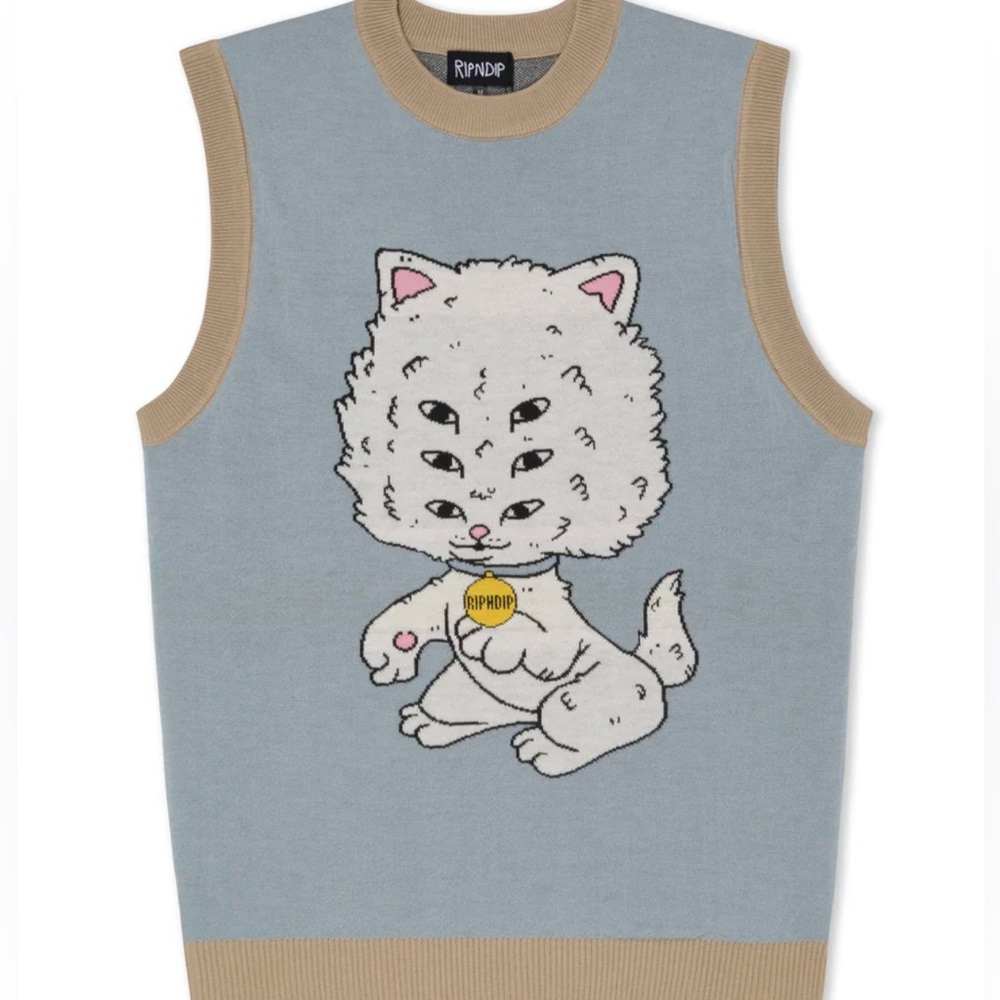 Ripndip Gray Cat Sweater Vest